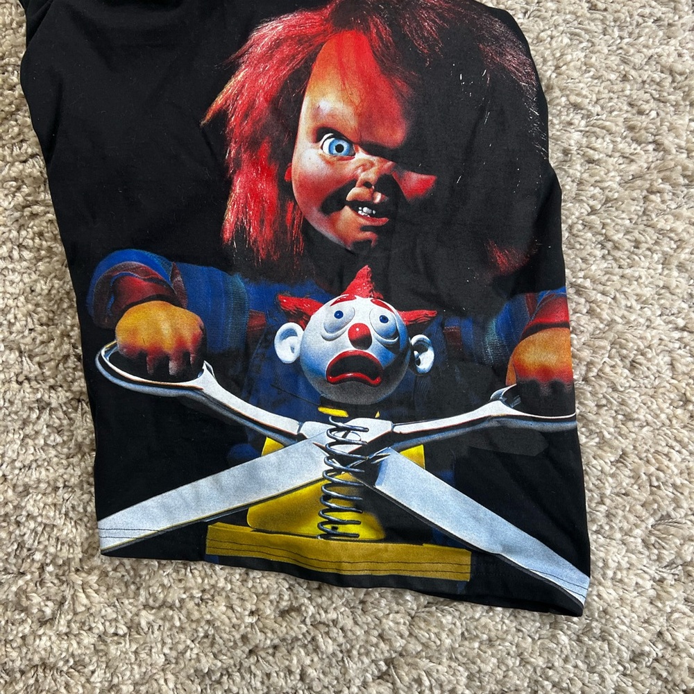 Black embroidered Chucky Graphic T-Shirt size medium - Picture 6 of 6